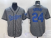 Men's Los Angeles Dodgers #24 Kobe Bryant Grey Gridiron Cool Base Stitched Baseball Jersey,baseball caps,new era cap wholesale,wholesale hats